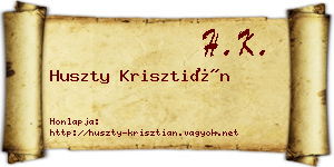 Huszty Krisztián névjegykártya